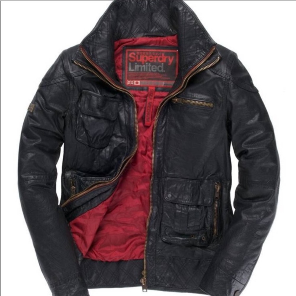 SUPERDRY Premium Genuine Leather Flight Jacket